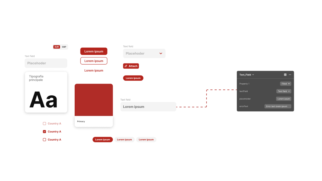 Screenshot: libreria di componenti